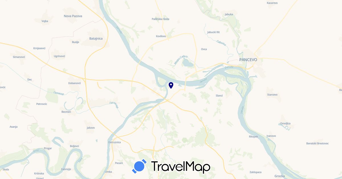 TravelMap itinerary: driving in Serbia (Europe)